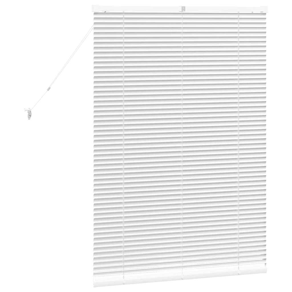 Window Blind with Curtains Manual White Aluminium