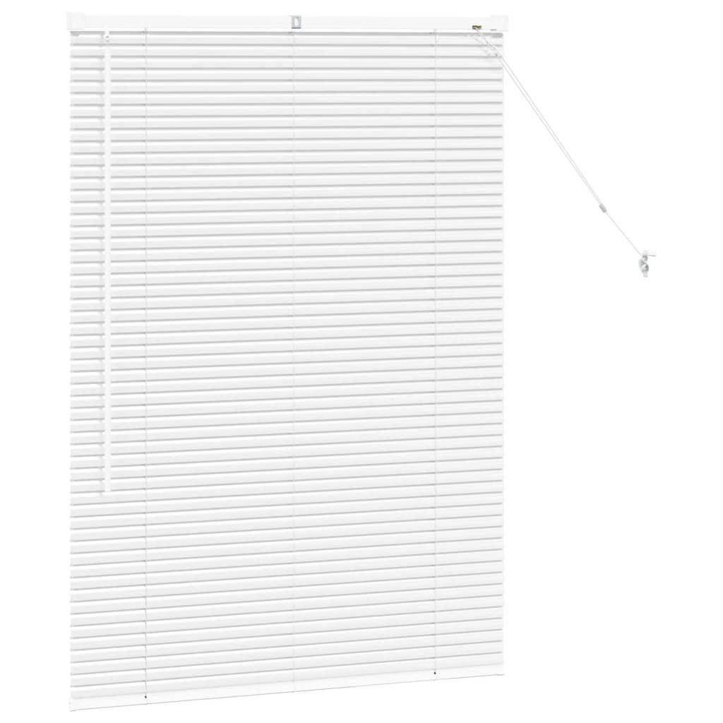 Window Blind with Curtains Manual White Aluminium