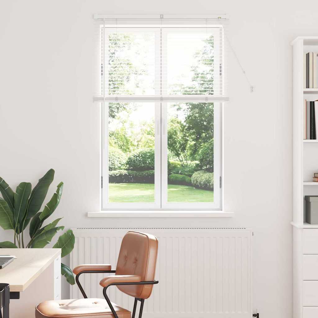 Window Blind with Curtains Manual White Aluminium