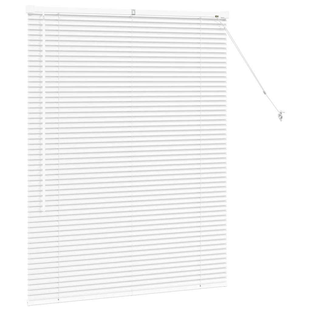 Window Blind with Curtains Manual White Aluminium