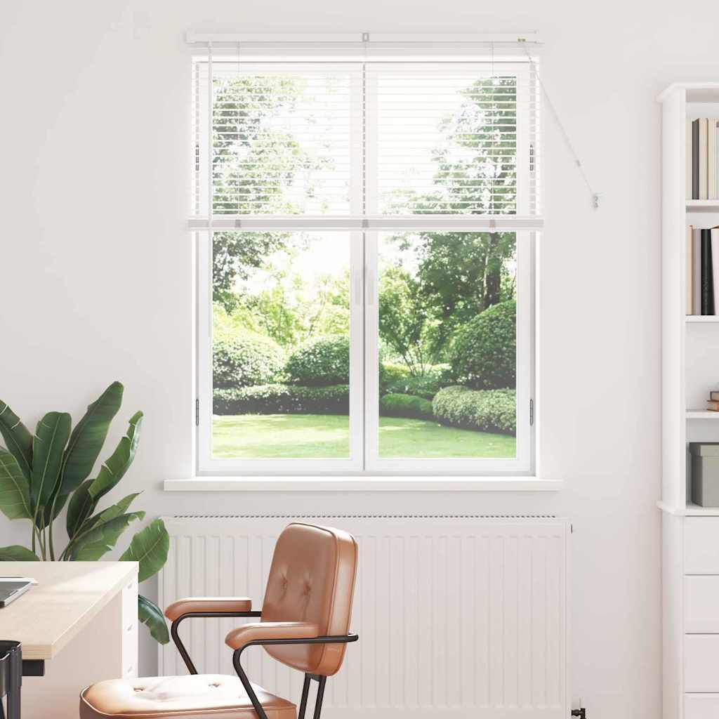 Window Blind with Curtains Manual White Aluminium