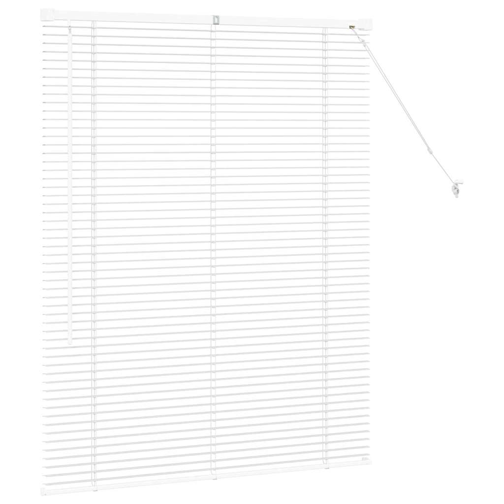 Window Blind with Curtains Manual White Aluminium