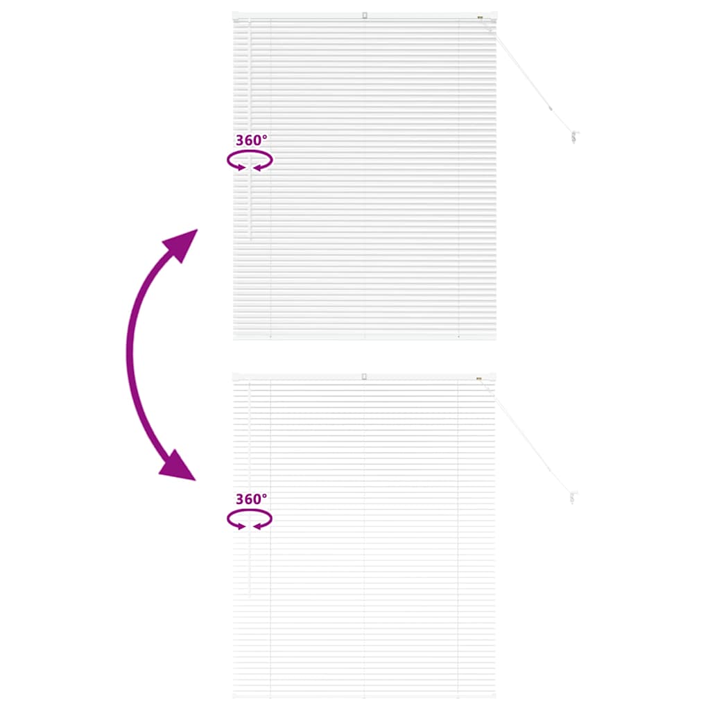 Window Blind with Curtains Manual White Aluminium