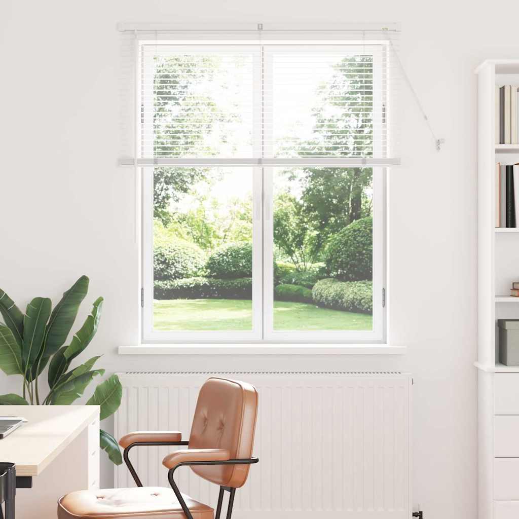 Window Blind with Curtains Manual White Aluminium