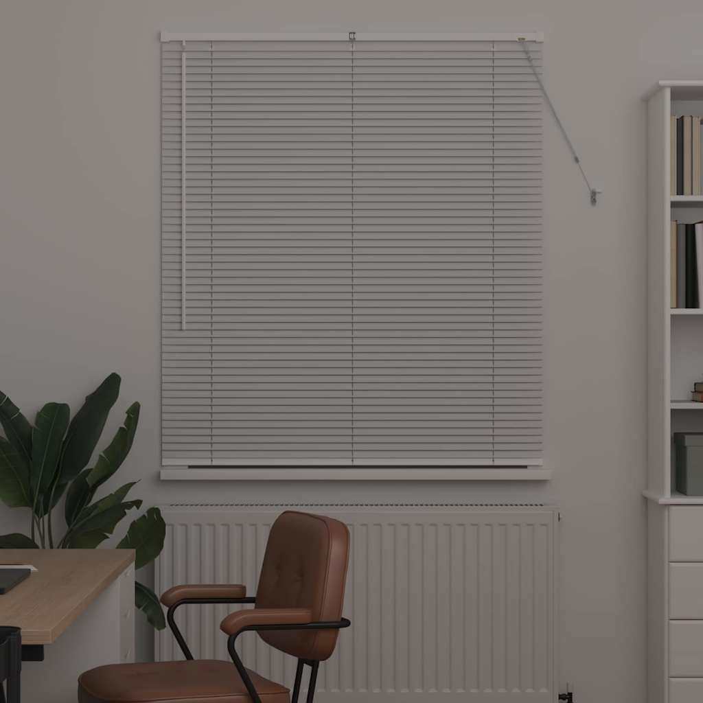 Window Blind with Curtains Manual White Aluminium