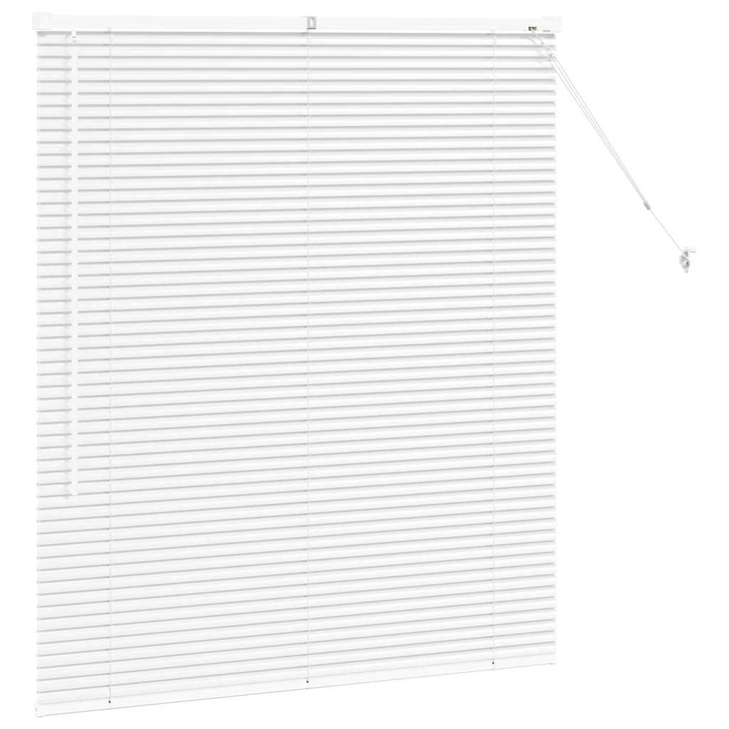 Window Blind with Curtains Manual White Aluminium