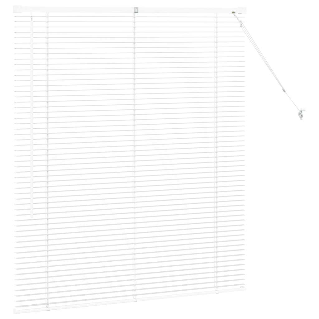 Window Blind with Curtains Manual White Aluminium