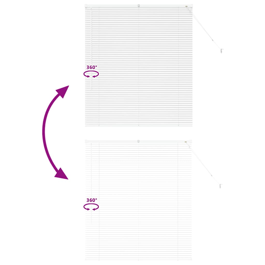 Window Blind with Curtains Manual White Aluminium