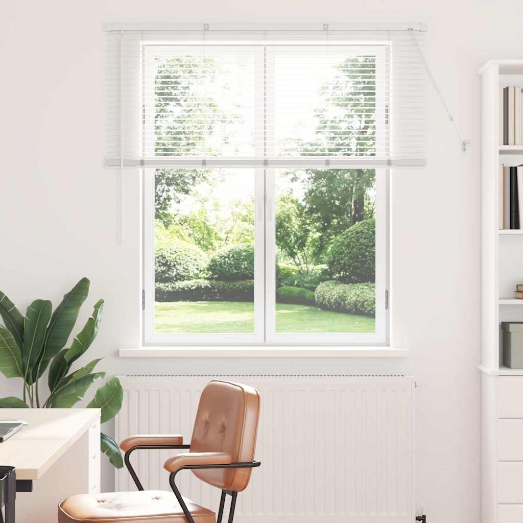 Window Blind with Curtains Manual White Aluminium