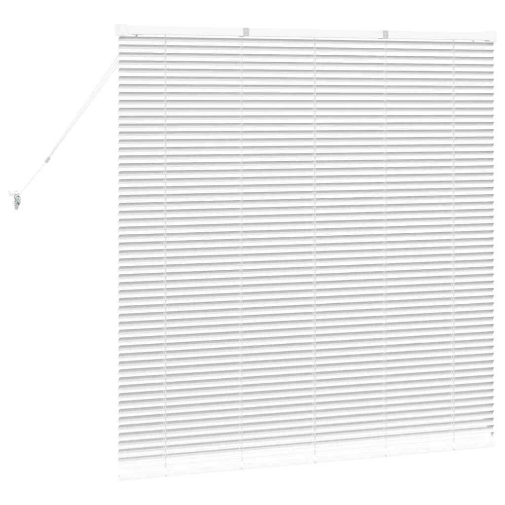 Window Blind with Curtains Manual White Aluminium
