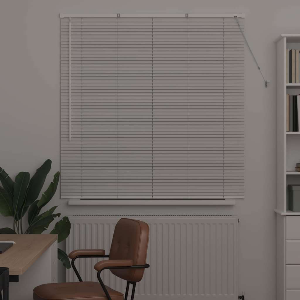 Window Blind with Curtains Manual White Aluminium