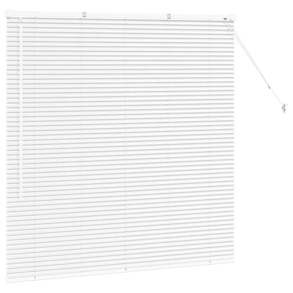 Window Blind with Curtains Manual White Aluminium