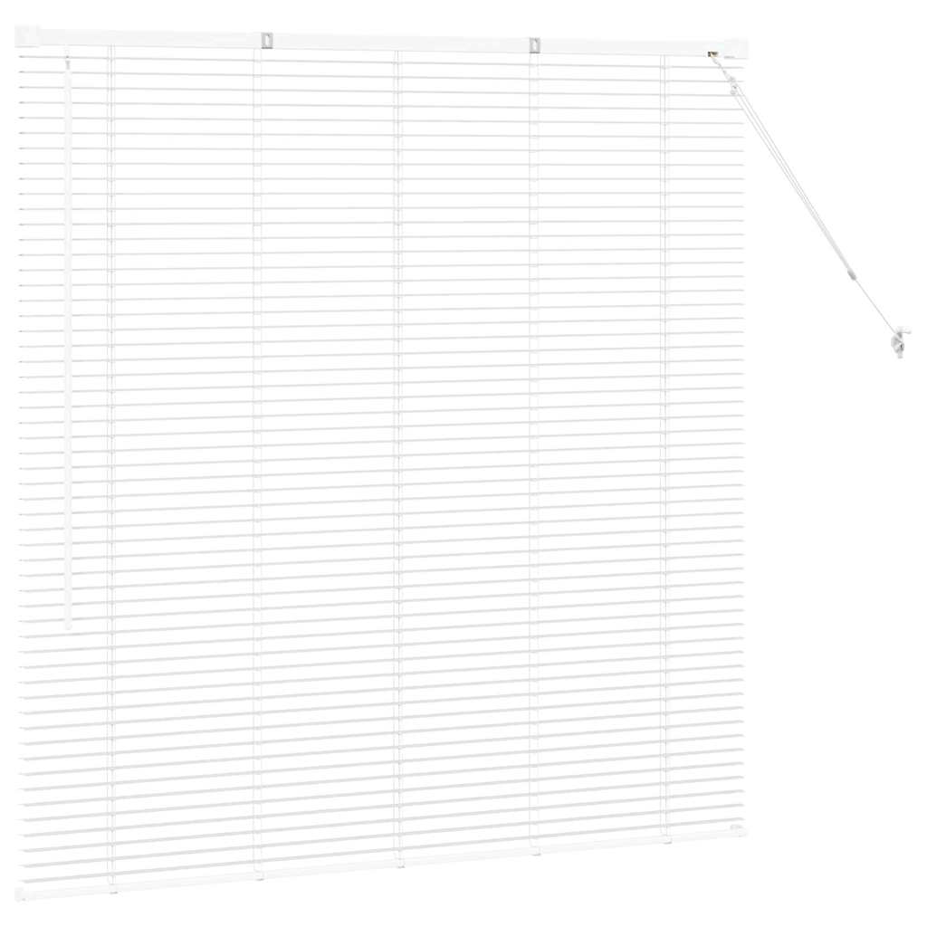 Window Blind with Curtains Manual White Aluminium