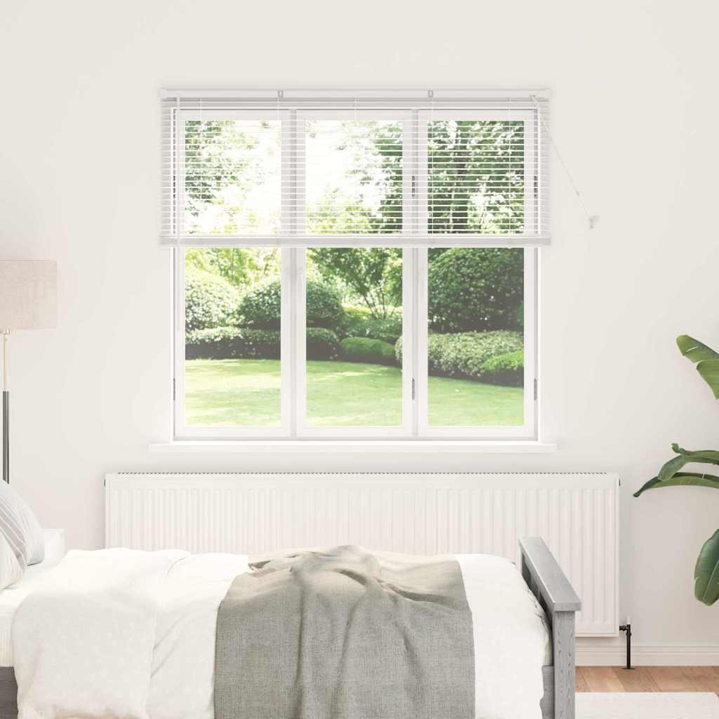 Window Blind with Curtains Manual White Aluminium