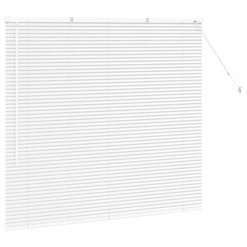 Window Blind with Curtains Manual White Aluminium