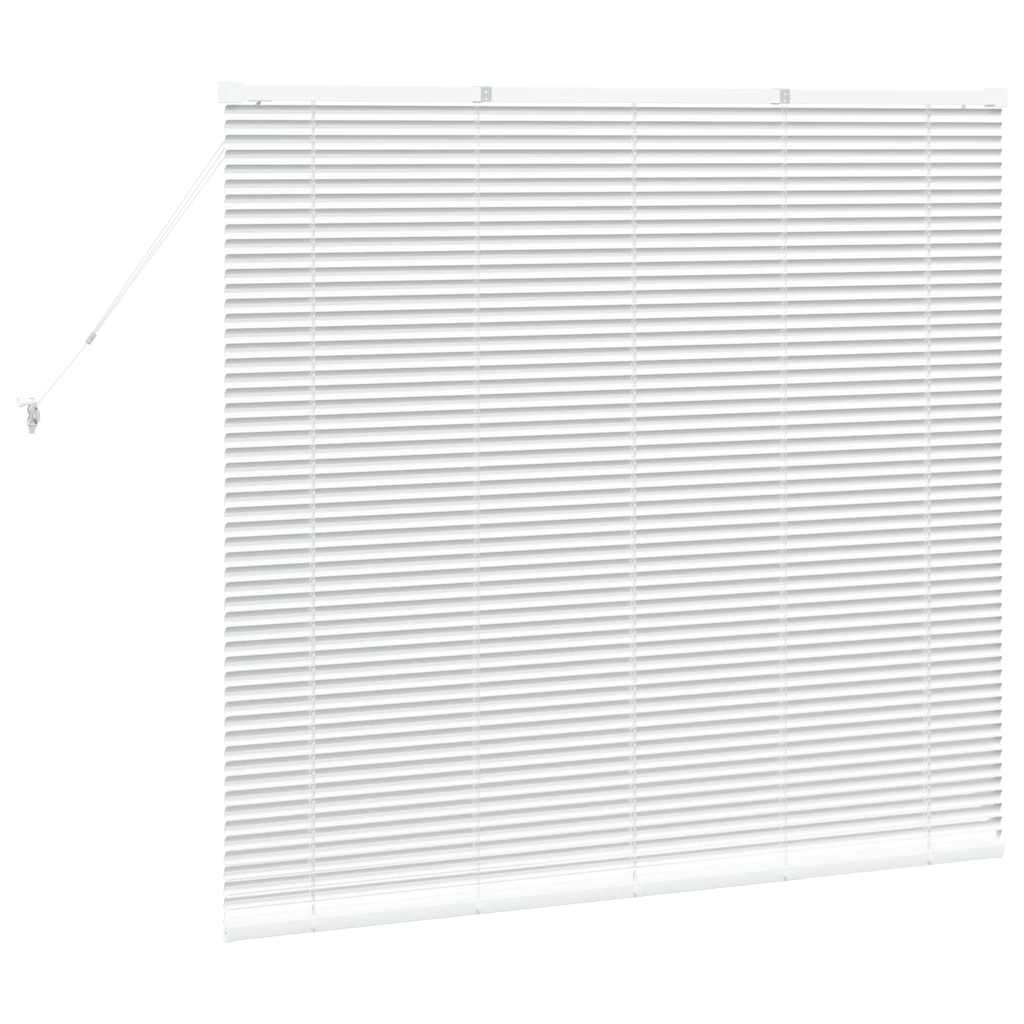 Window Blind with Curtains Manual White Aluminium