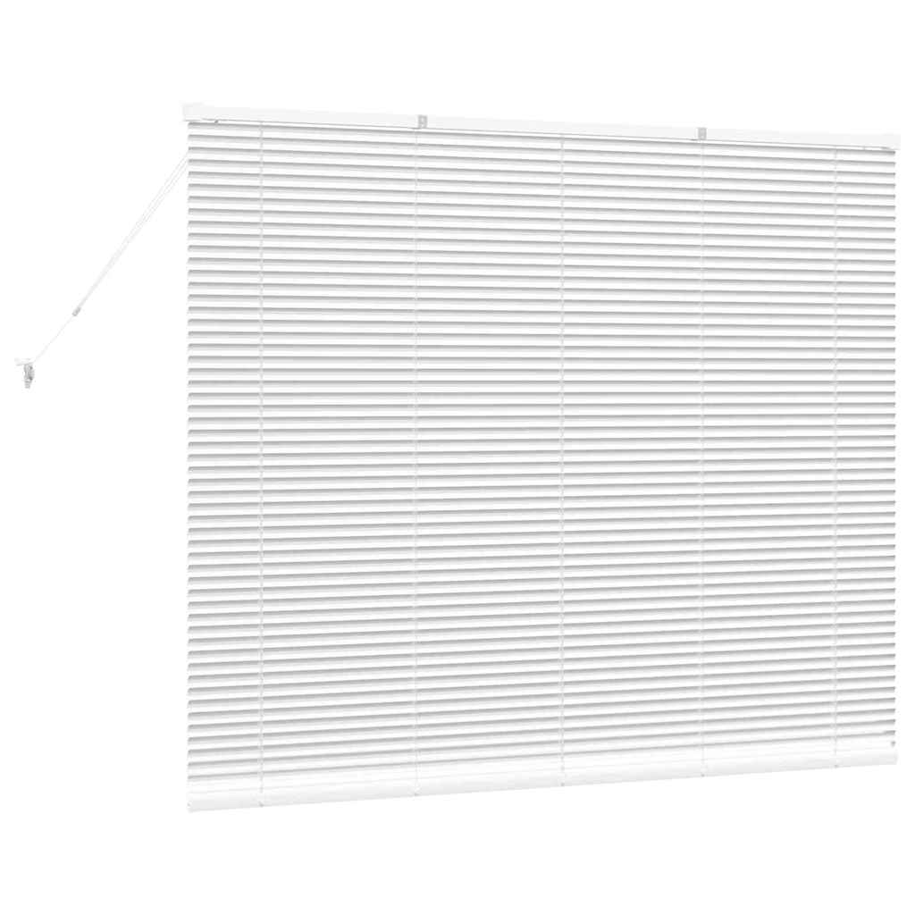 Window Blind with Curtains Manual White Aluminium