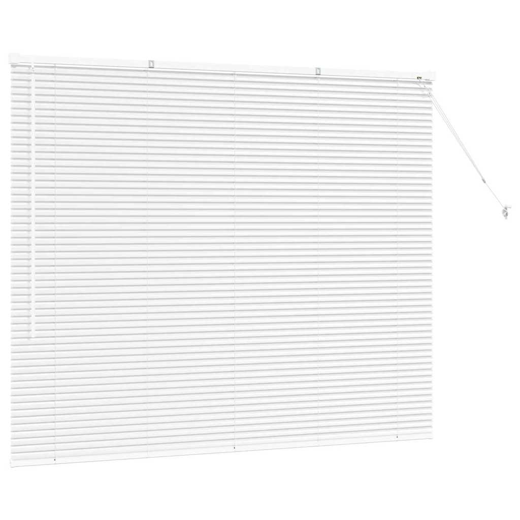 Window Blind with Curtains Manual White Aluminium