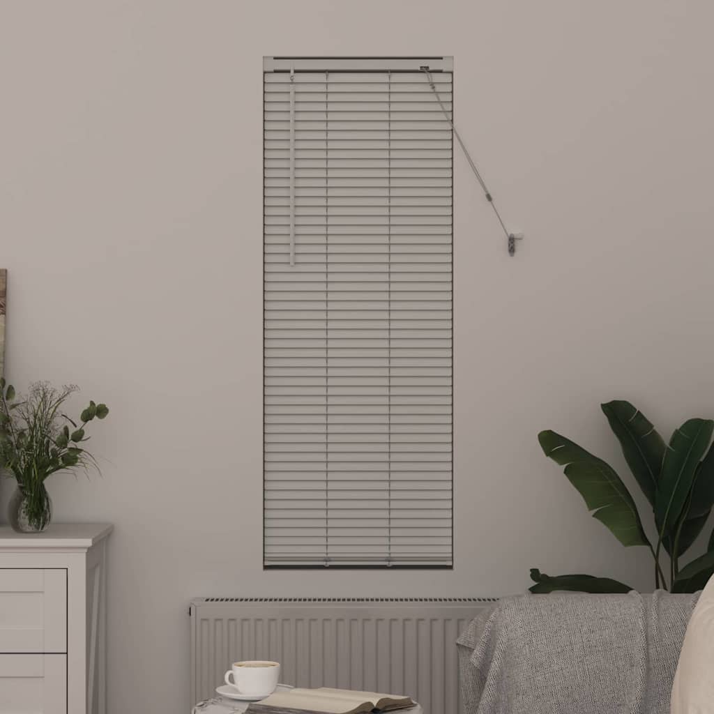 Window Blind with Curtains Manual White Aluminium