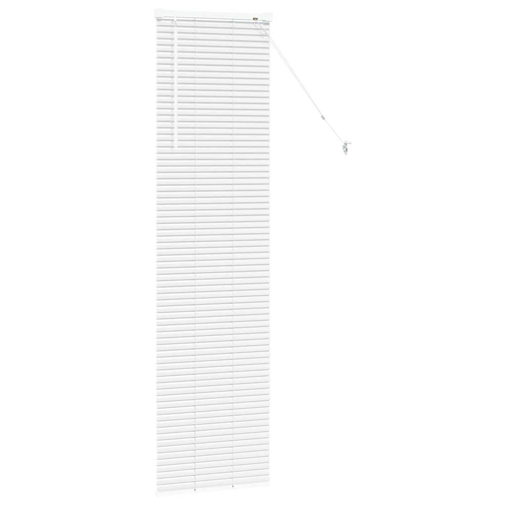Window Blind with Curtains Manual White Aluminium