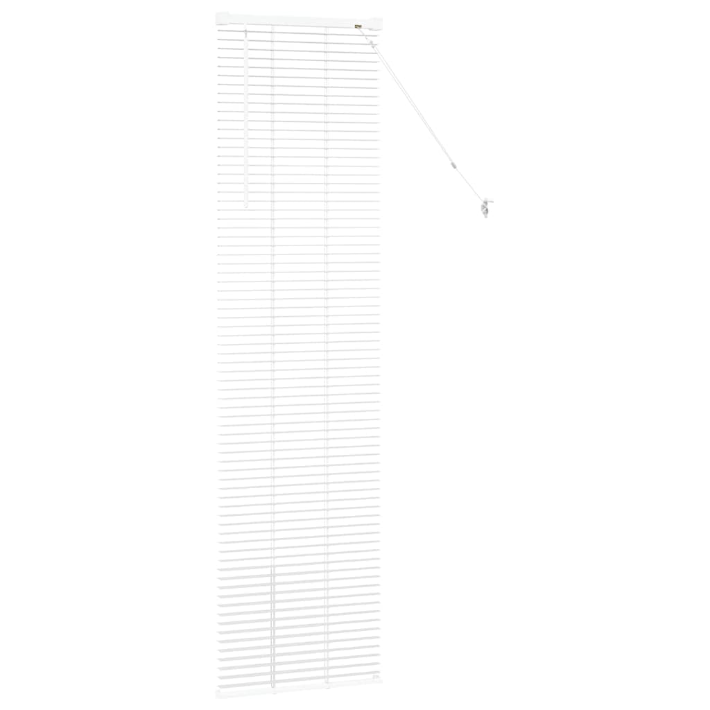 Window Blind with Curtains Manual White Aluminium