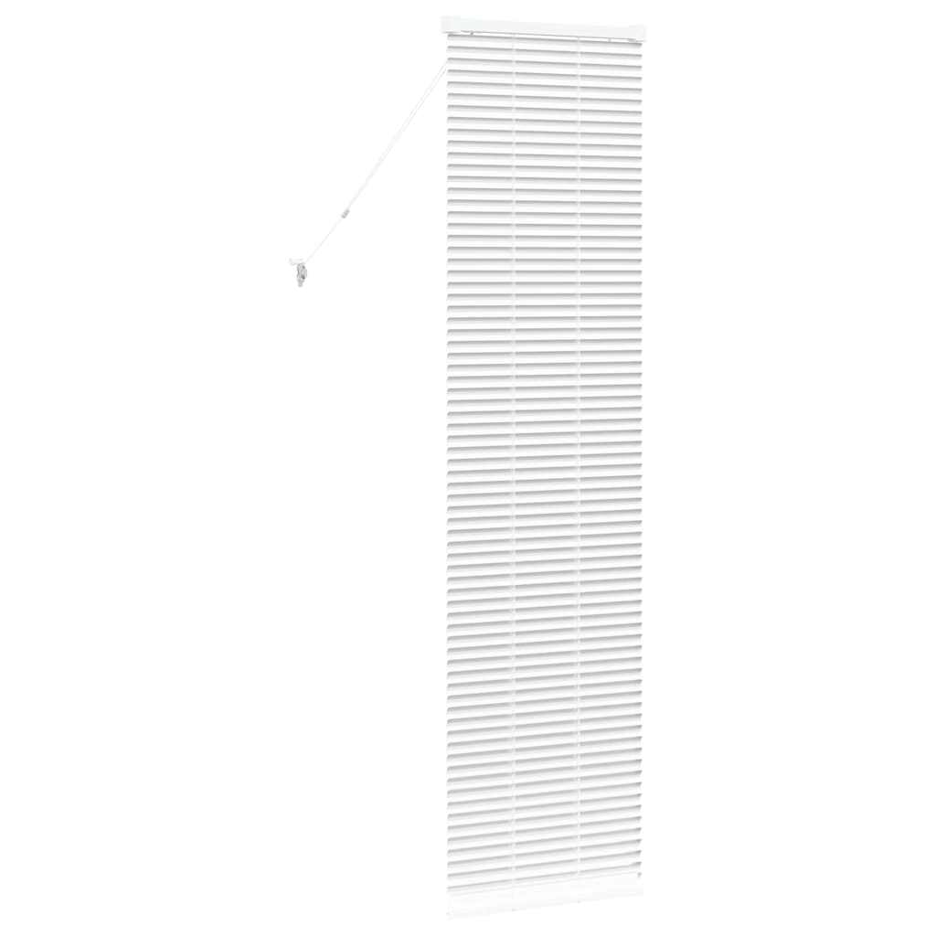 Window Blind with Curtains Manual White Aluminium