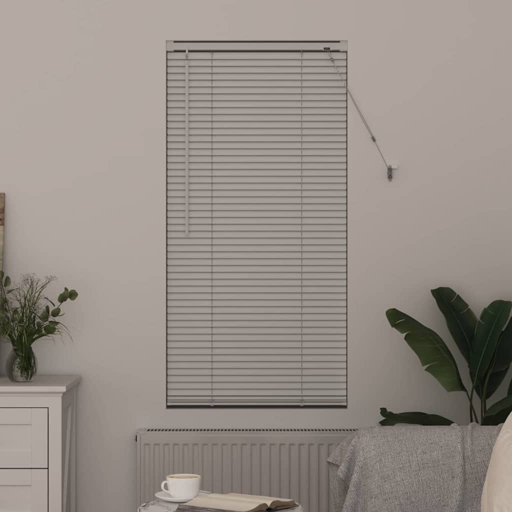 Window Blind with Curtains Manual White Aluminium