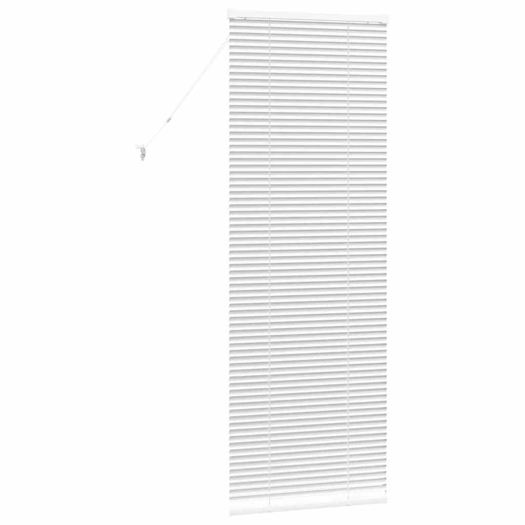 Window Blind with Curtains Manual White Aluminium