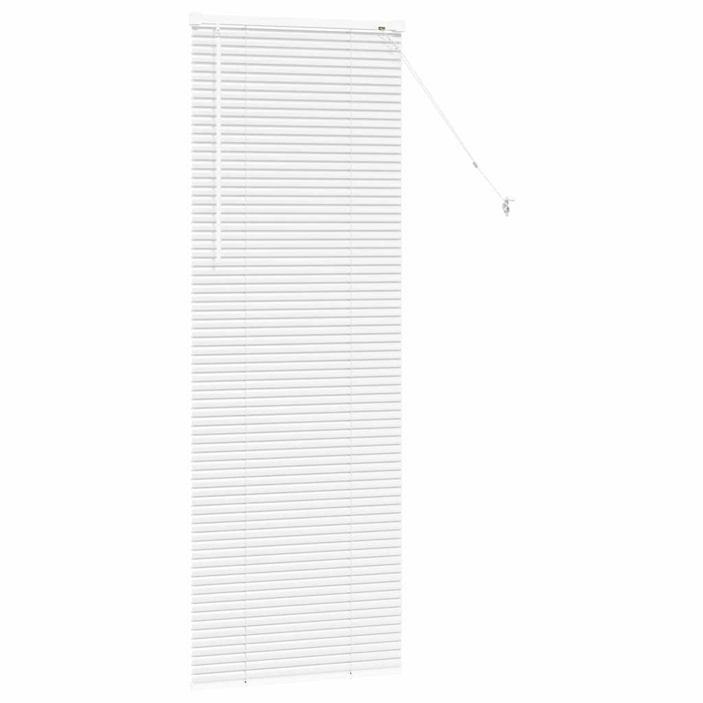 Window Blind with Curtains Manual White Aluminium
