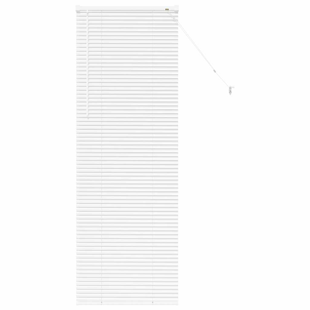Window Blind with Curtains Manual White Aluminium