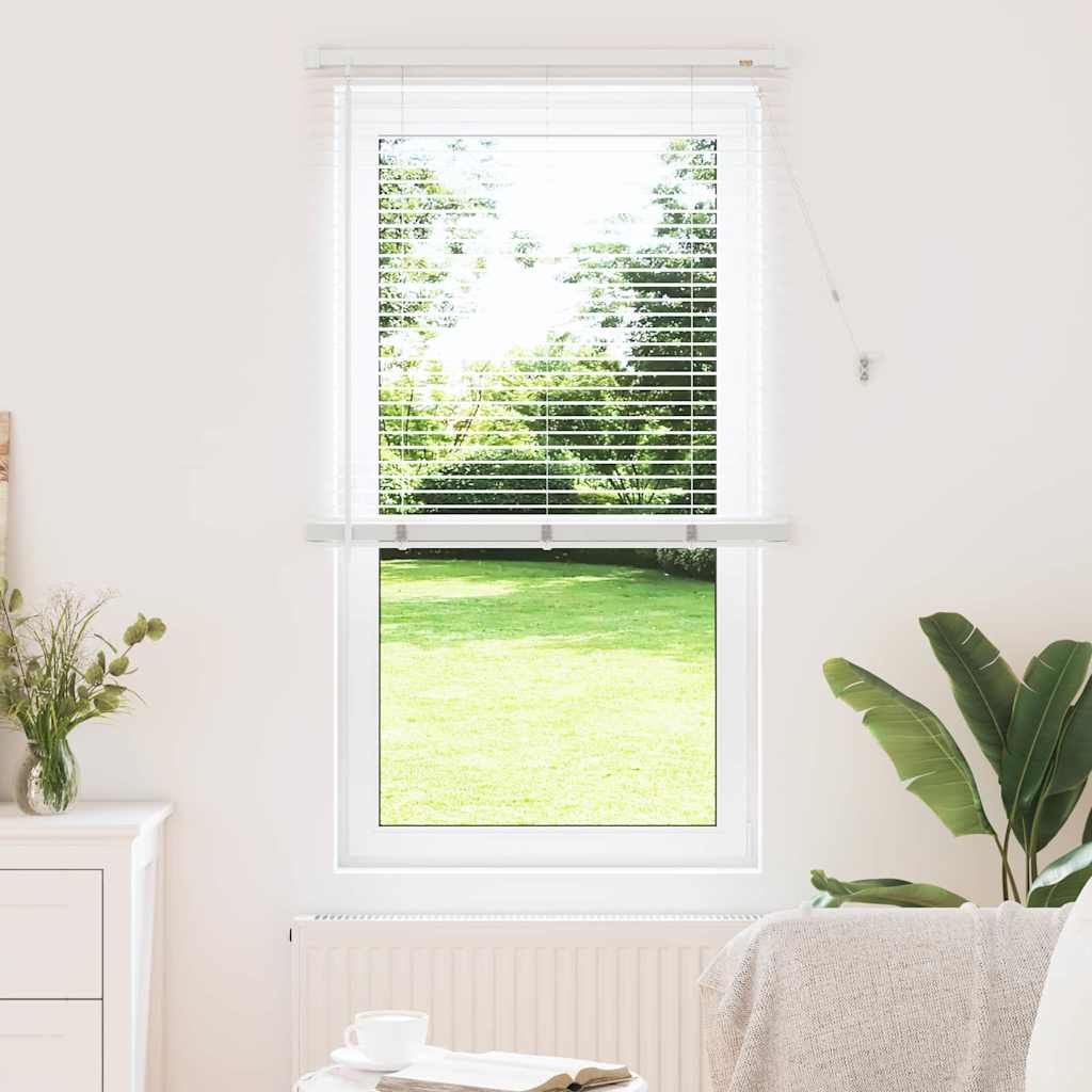 Window Blind with Curtains Manual White Aluminium