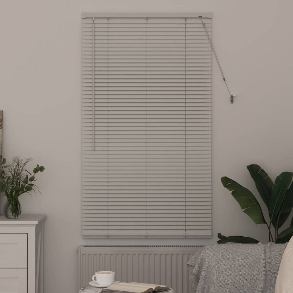 Window Blind with Curtains Manual White Aluminium