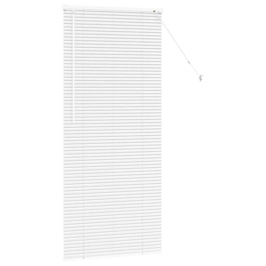 Window Blind with Curtains Manual White Aluminium