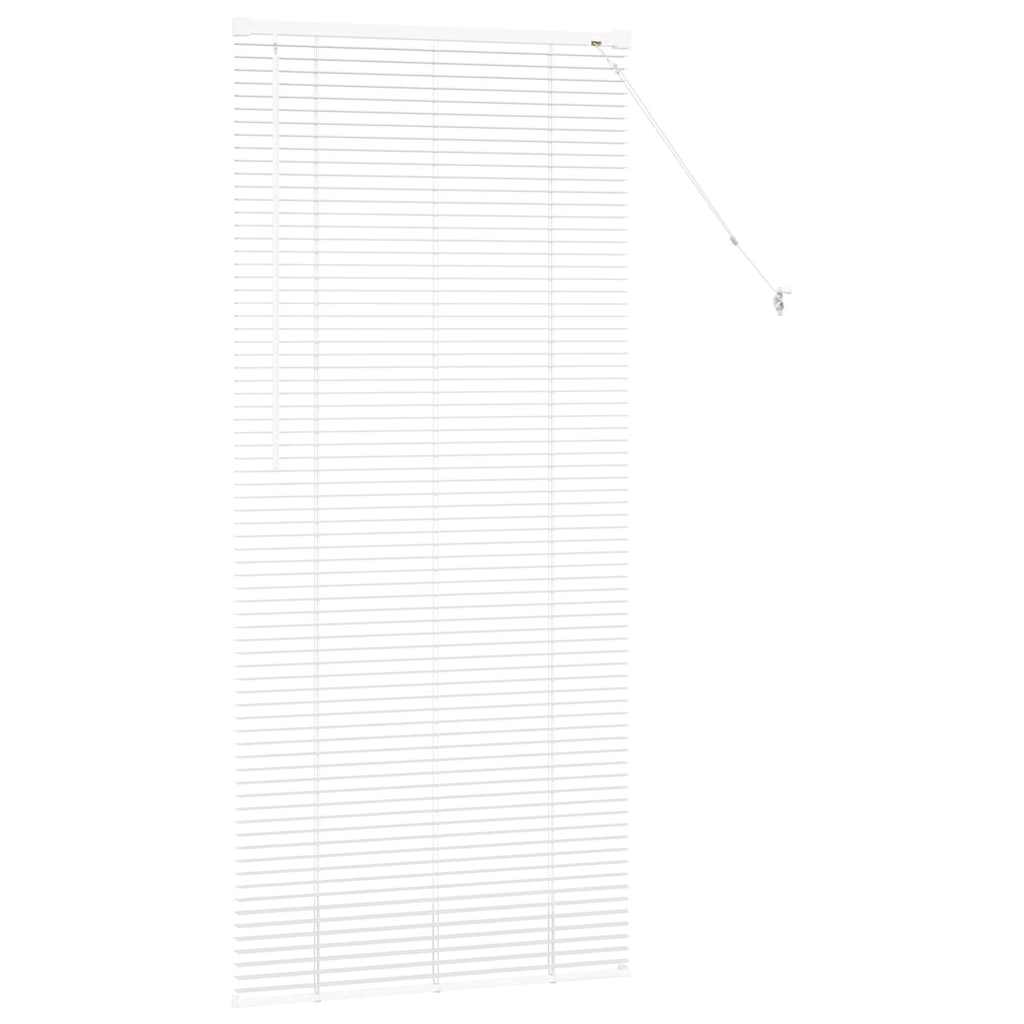 Window Blind with Curtains Manual White Aluminium