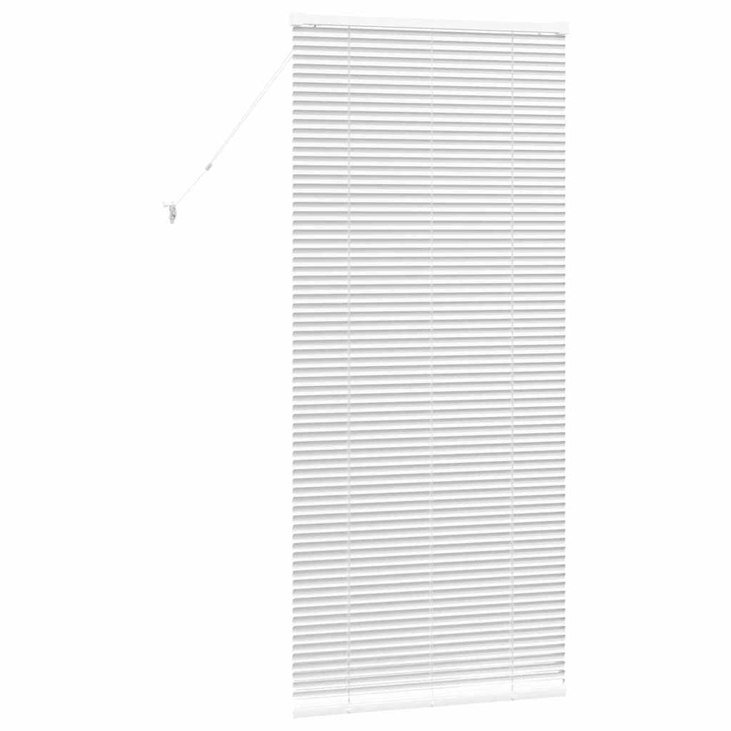 Window Blind with Curtains Manual White Aluminium