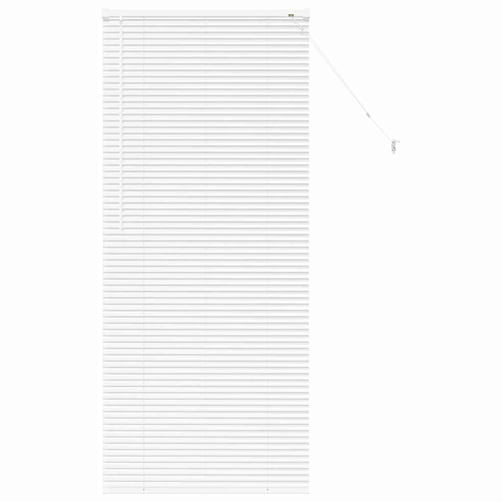 Window Blind with Curtains Manual White Aluminium