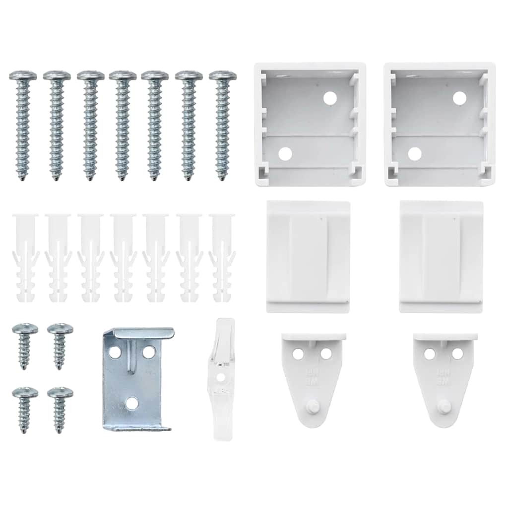 Window Blind with Curtains Manual White Aluminium