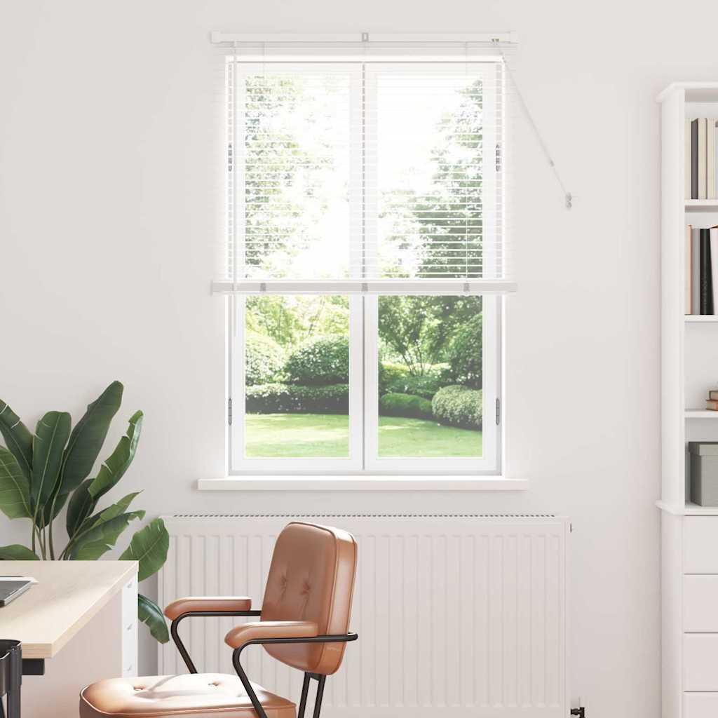 Window Blind with Curtains Manual White Aluminium