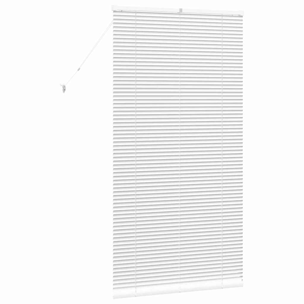 Window Blind with Curtains Manual White Aluminium