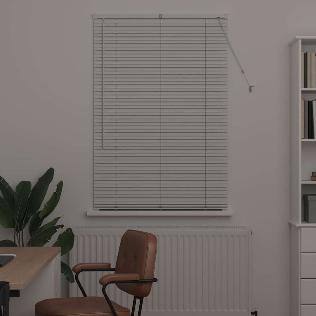 Window Blind with Curtains Manual White Aluminium