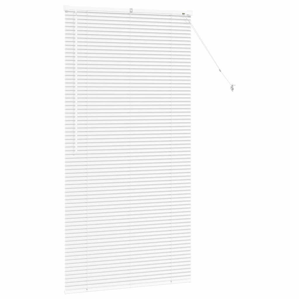 Window Blind with Curtains Manual White Aluminium