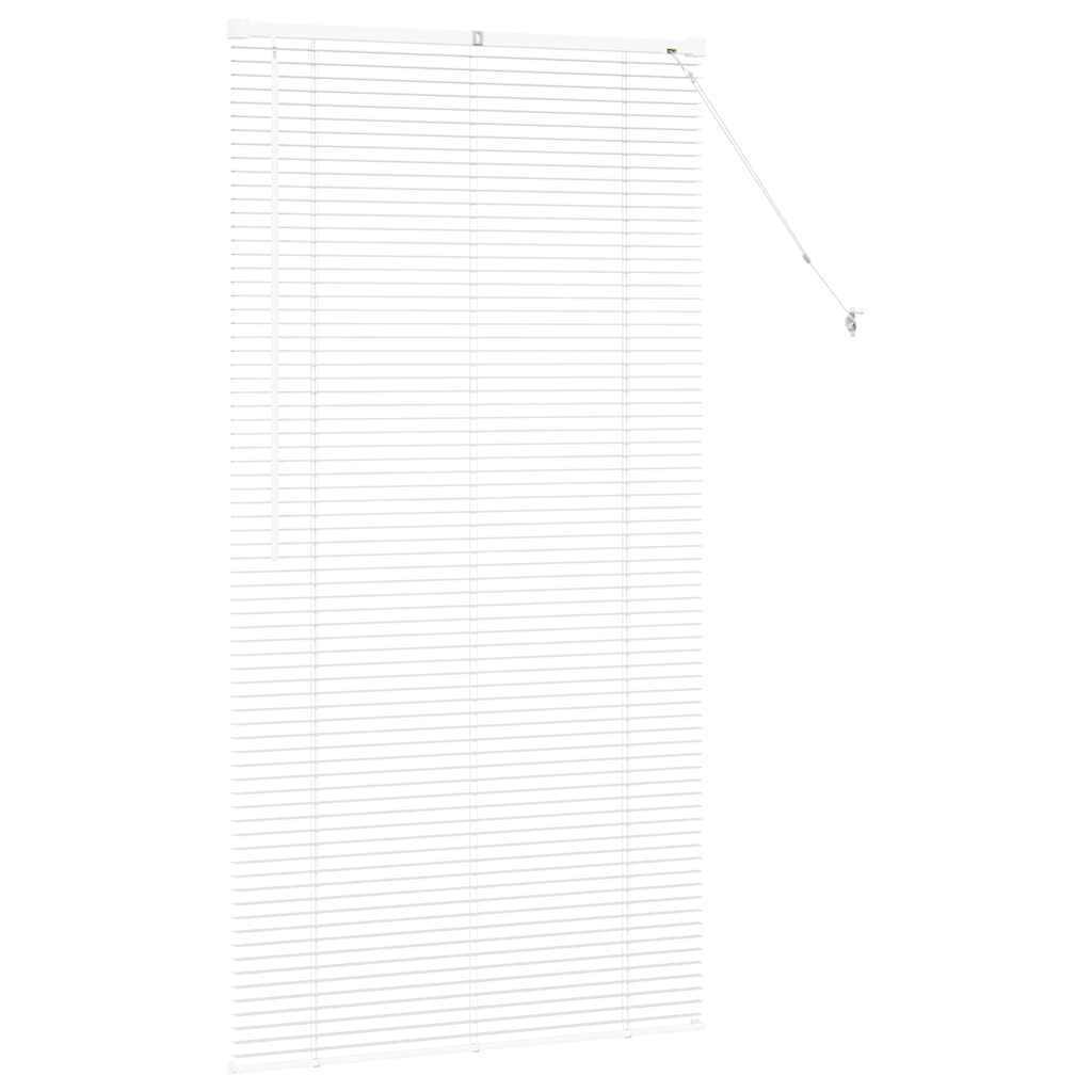Window Blind with Curtains Manual White Aluminium