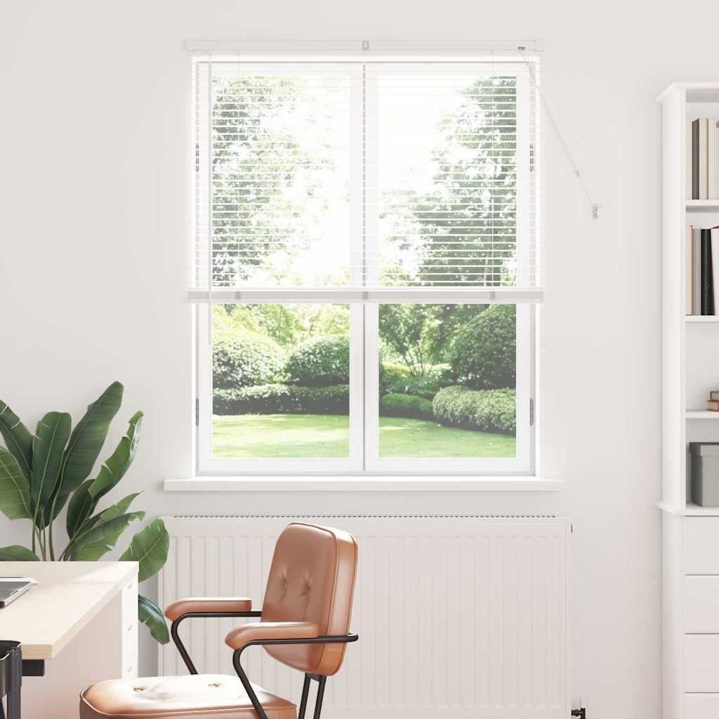 Window Blind with Curtains Manual White Aluminium