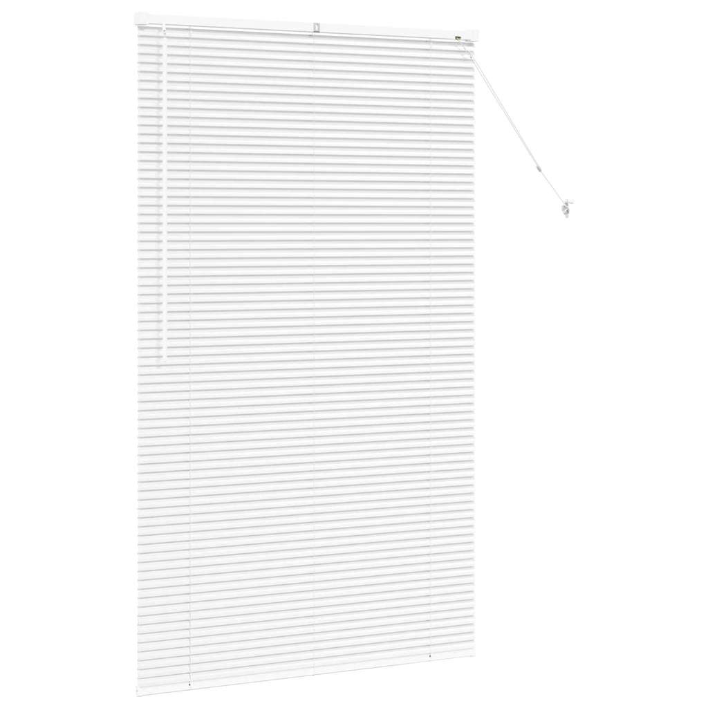 Window Blind with Curtains Manual White Aluminium