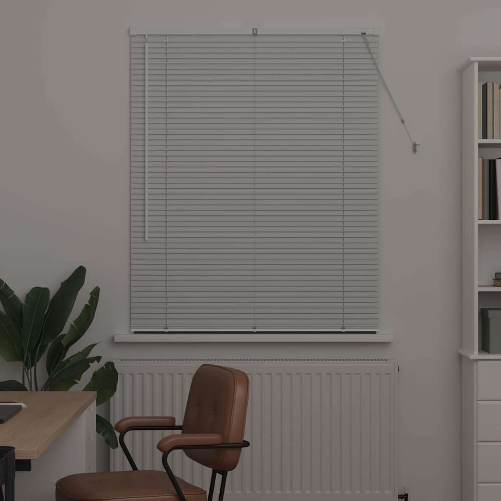 Window Blind with Curtains Manual White Aluminium