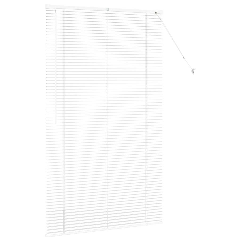 Window Blind with Curtains Manual White Aluminium