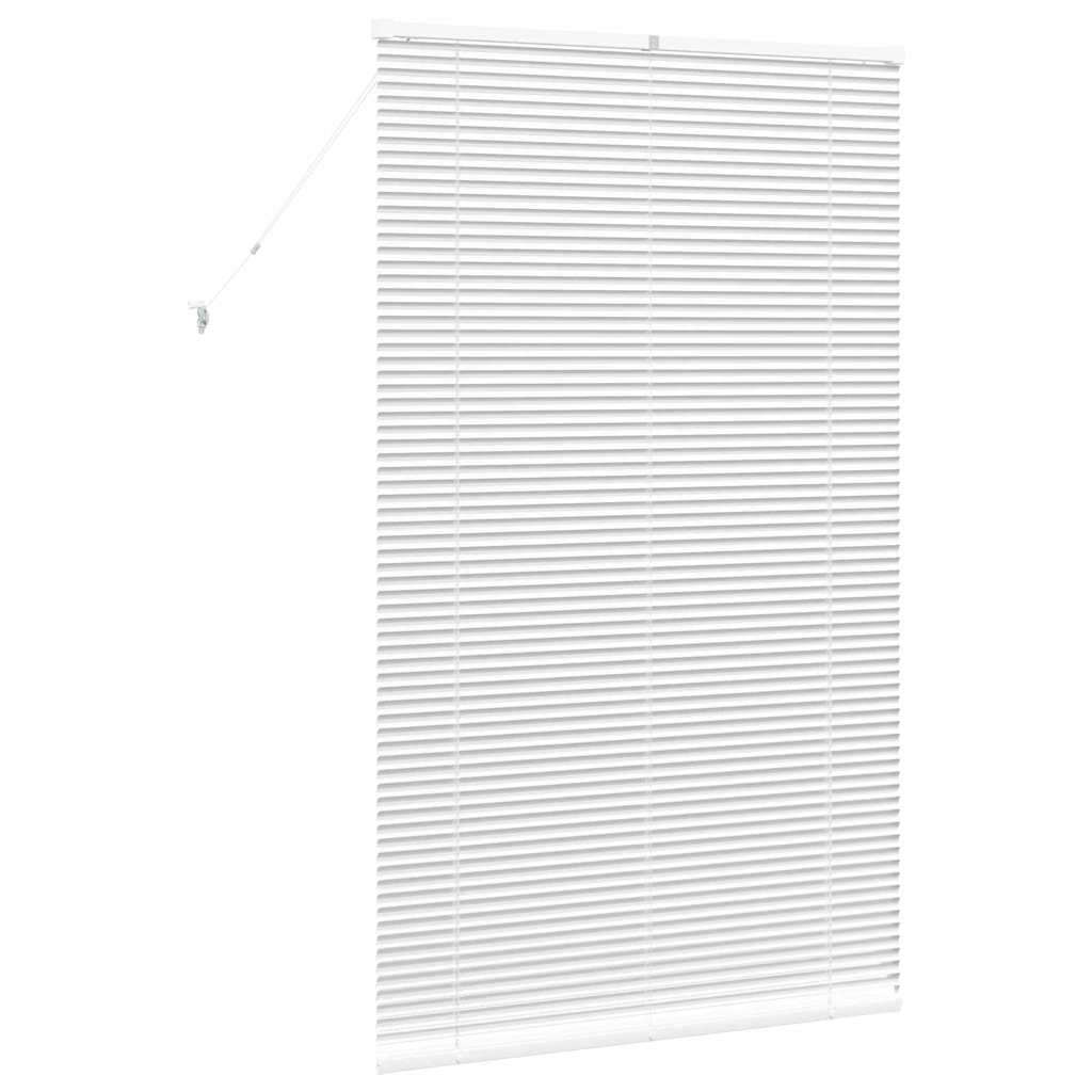 Window Blind with Curtains Manual White Aluminium