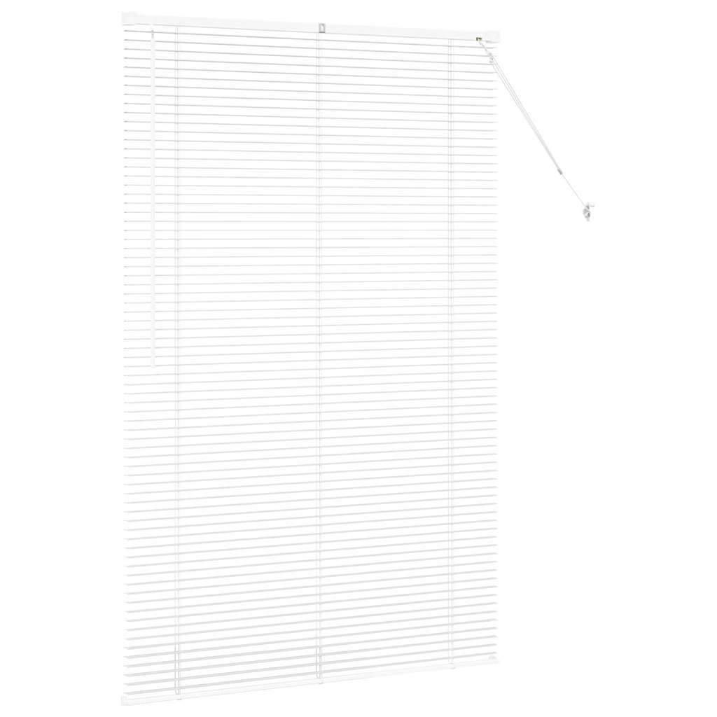 Window Blind with Curtains Manual White Aluminium