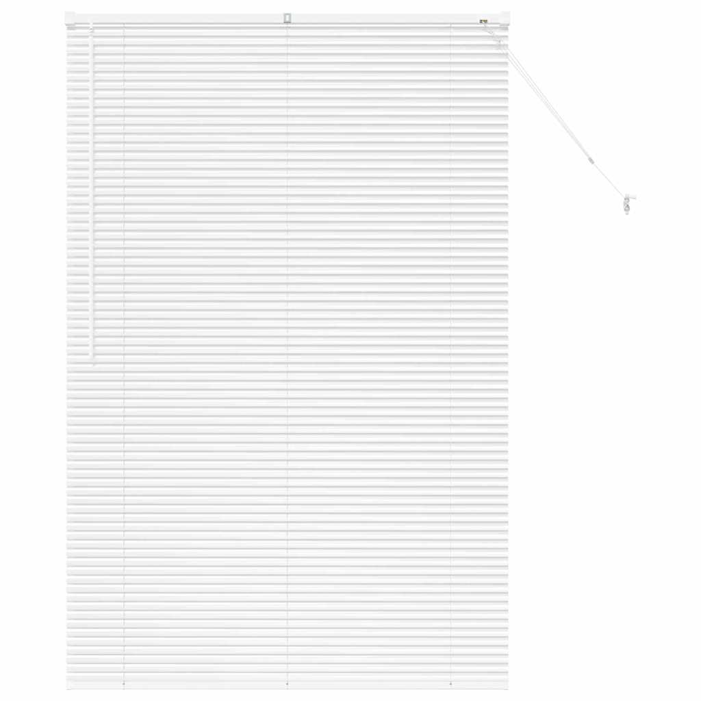 Window Blind with Curtains Manual White Aluminium