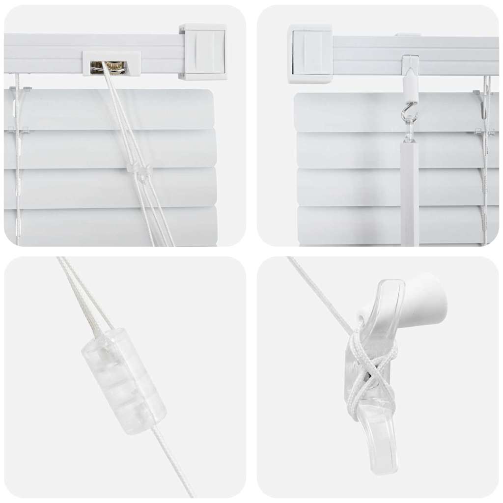 Window Blind with Curtains Manual White Aluminium